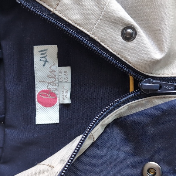 Boden Colorblock Lawrence Long Hooded  Waterproof Raincoat Women's Size 6 - Picture 4 of 12